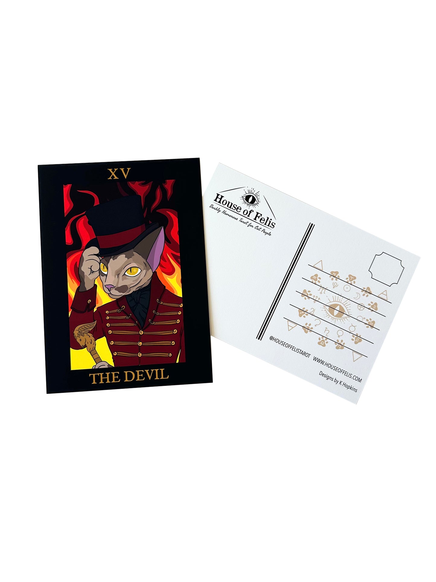 Feline Tarot The Devil 5x7 Lux Postcard
